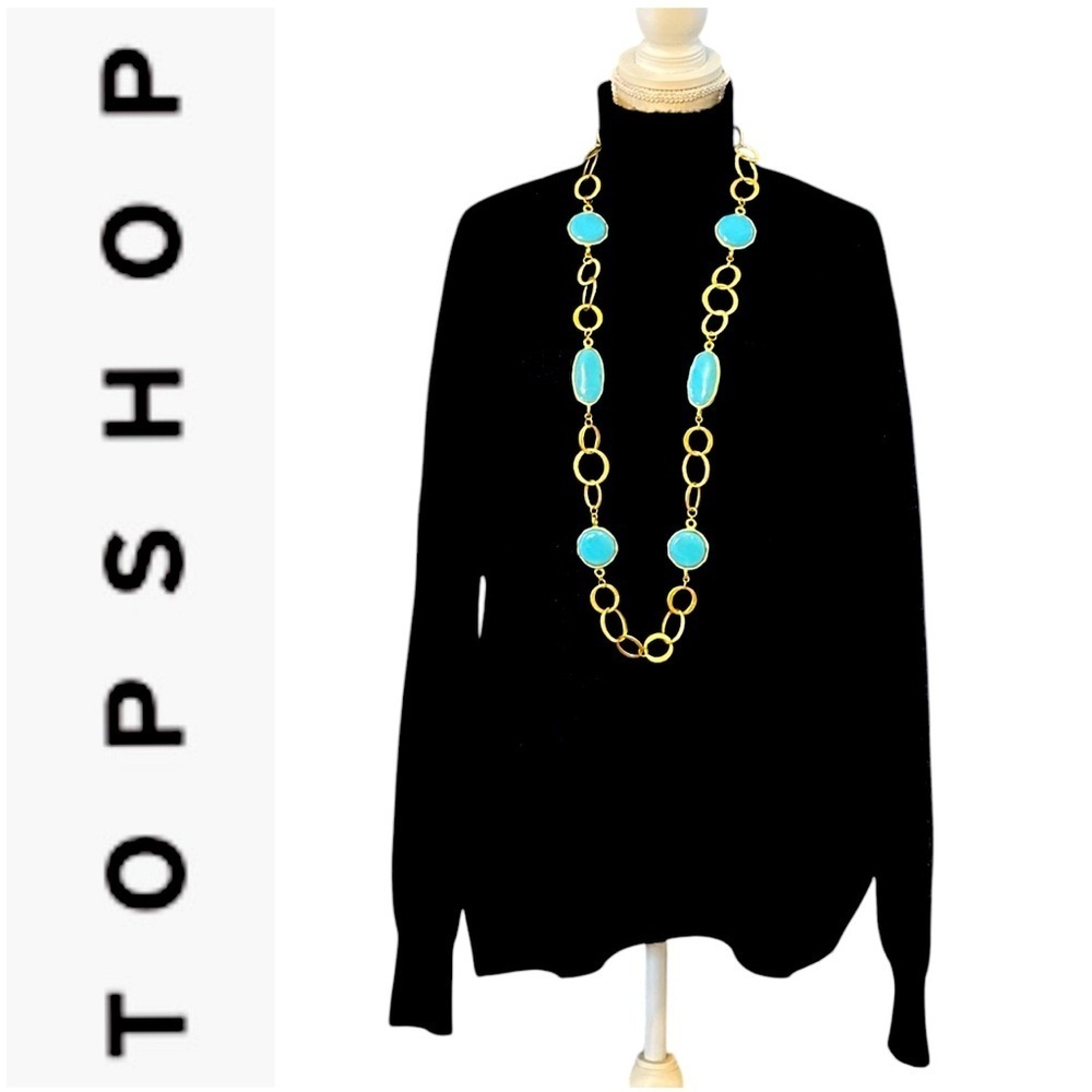Topshop Black Oversized Comfy Turtleneck Sweater Size Small but will fit XL